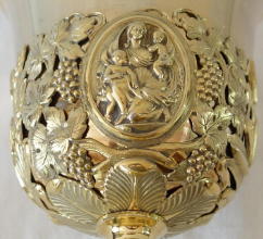 Antique solid silver gilt French Baroque Chalice